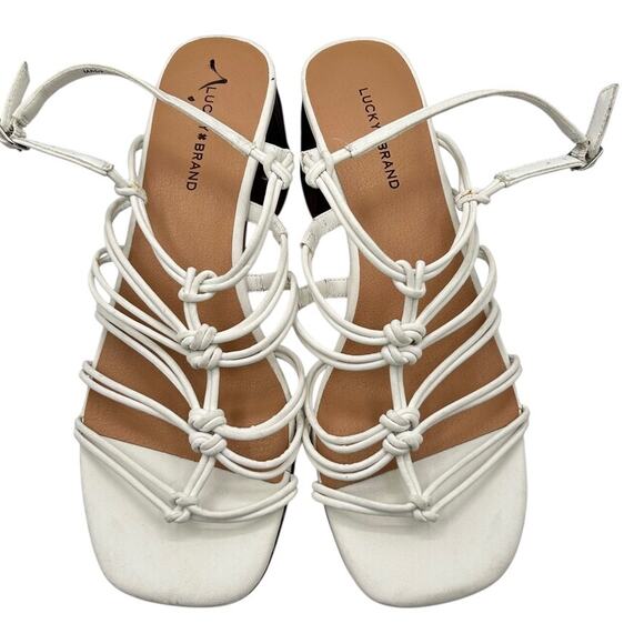 Lucky Brand‎ Women's White Bassie Block Heels Strappy Sandals Size 10M - Picture 5 of 14